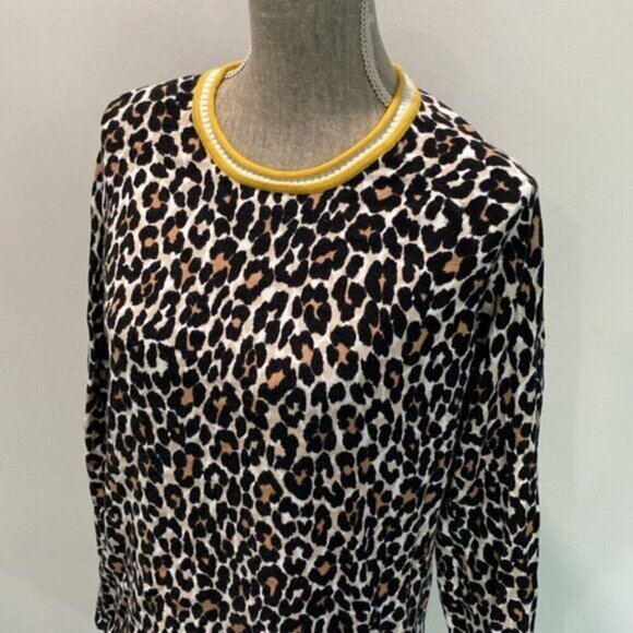 Olsen Leopard print long sleeve sweater Medium pullover - Picture 12 of 16